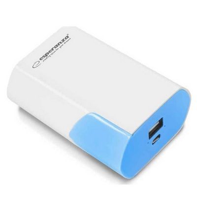 Esperanza EMP111 Power Bank 6000mAh με Θύρα USBA ΛευκόΜπλε