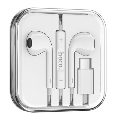 Hoco M80 Earbuds Handsfree με Βύσμα USB-C Λευκό